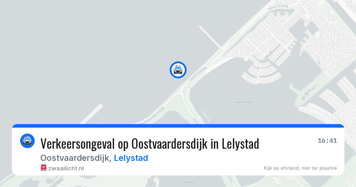 Verkeersongeval op Oostvaardersdijk in Lelystad — 7 jul 2026