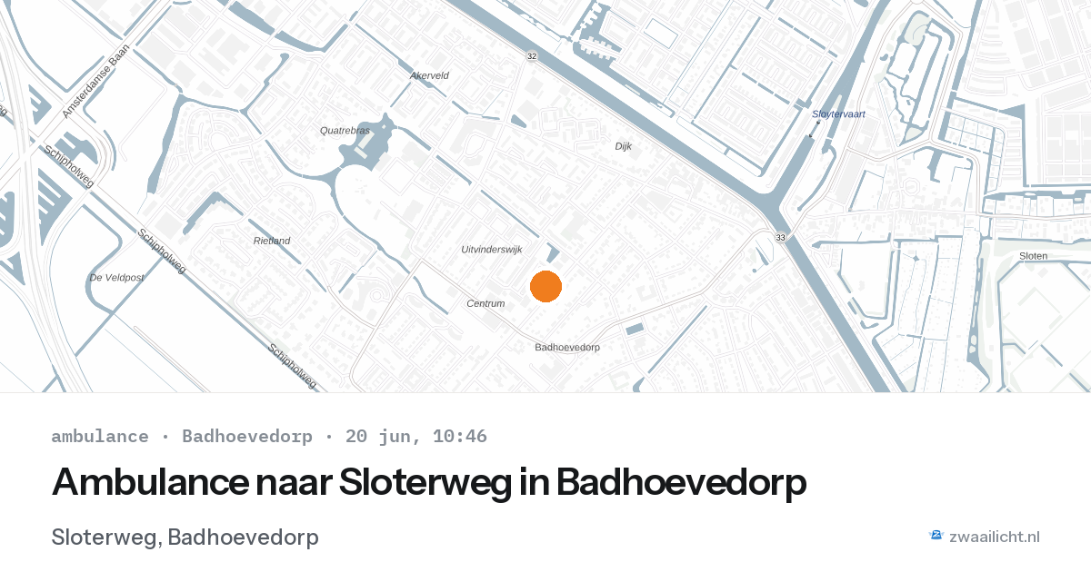 Ambulance naar Sloterweg in Badhoevedorp — 20 jun 2026