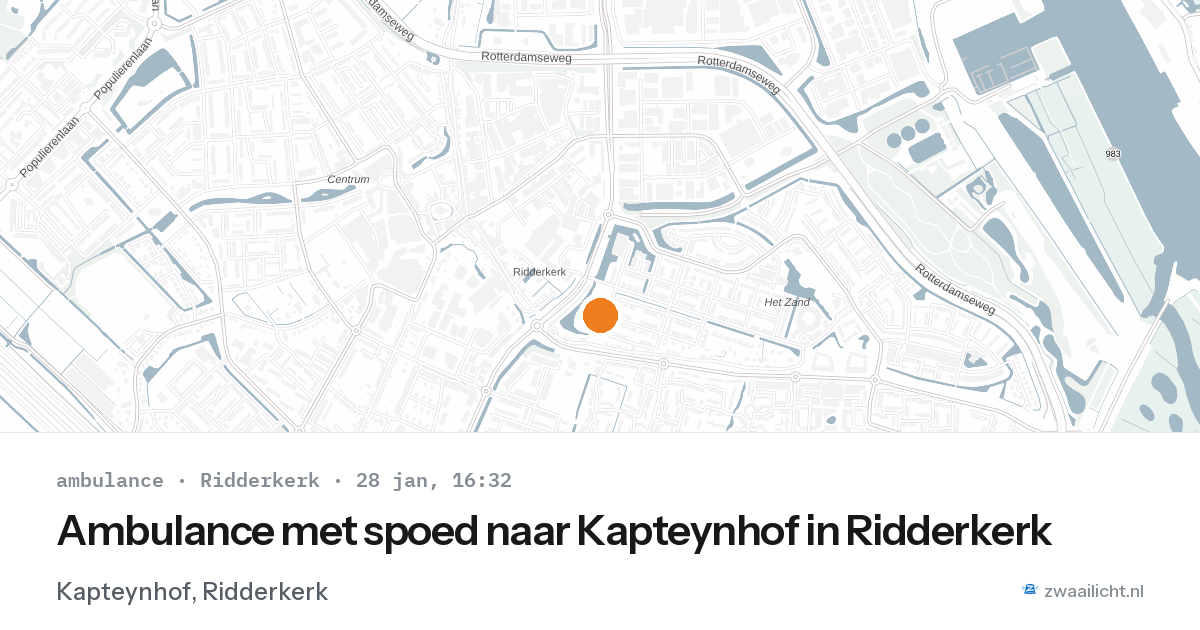 Ambulance met spoed naar Kapteynhof in Ridderkerk — 28 jan 2026