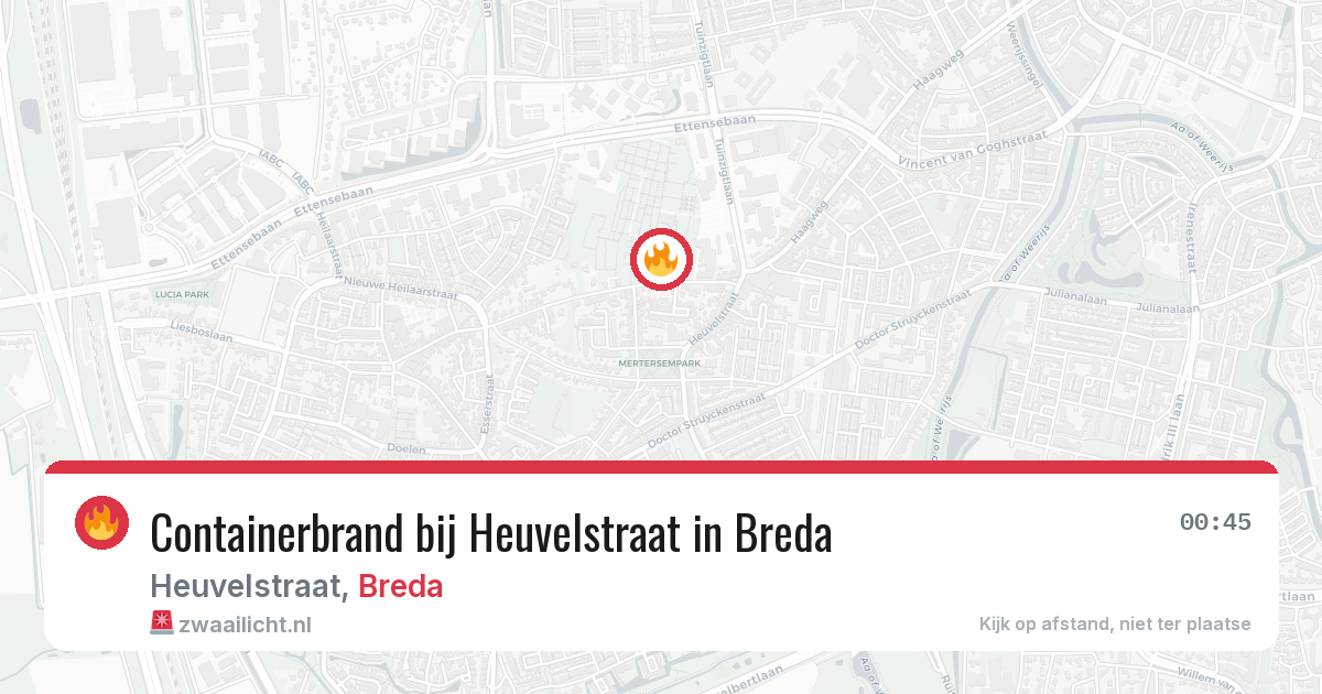 Containerbrand bij Heuvelstraat in Breda — 9 jun 2026