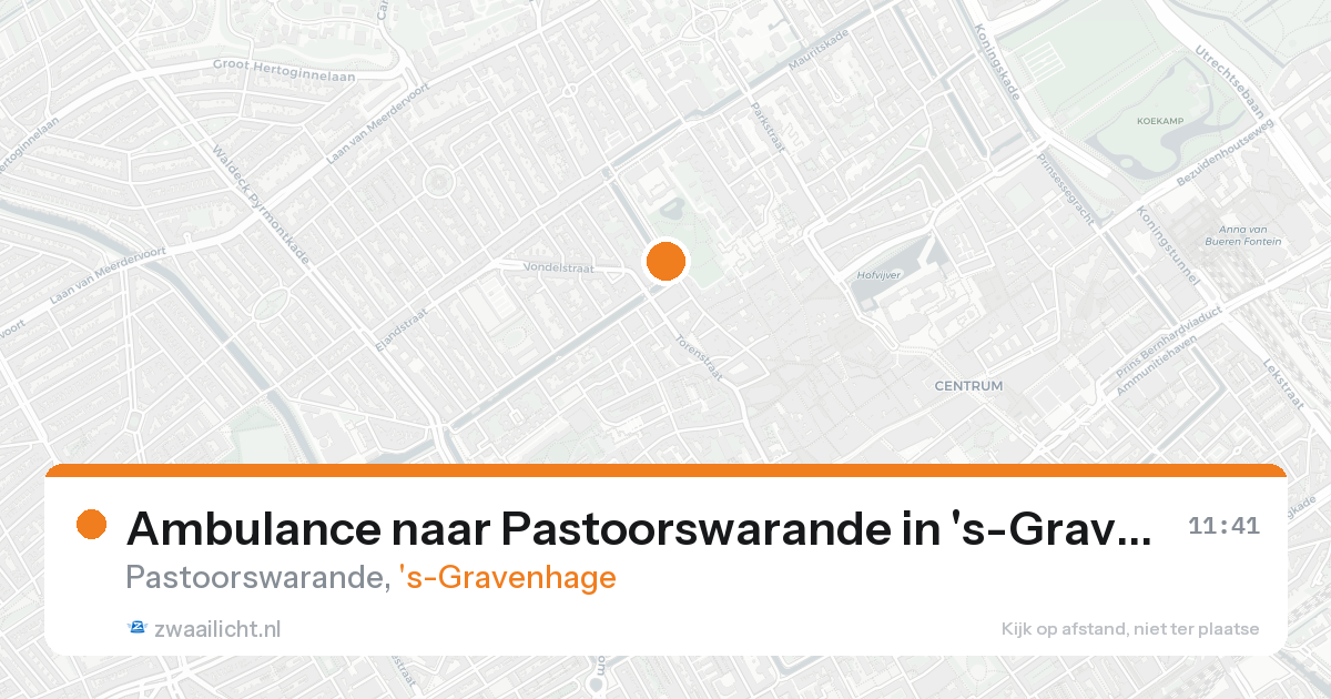Ambulance naar Pastoorswarande in 's-Gravenhage — 20 aug 2026