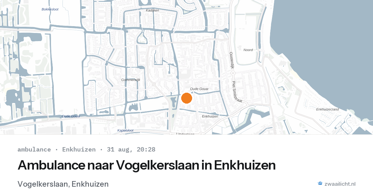 Ambulance naar Vogelkerslaan in Enkhuizen — 31 aug 2026