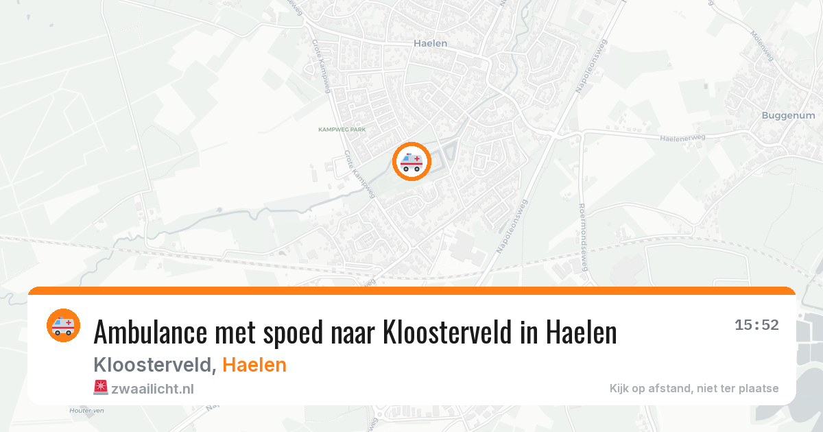 Ambulance met spoed naar Kloosterveld in Haelen — 16 feb 2026