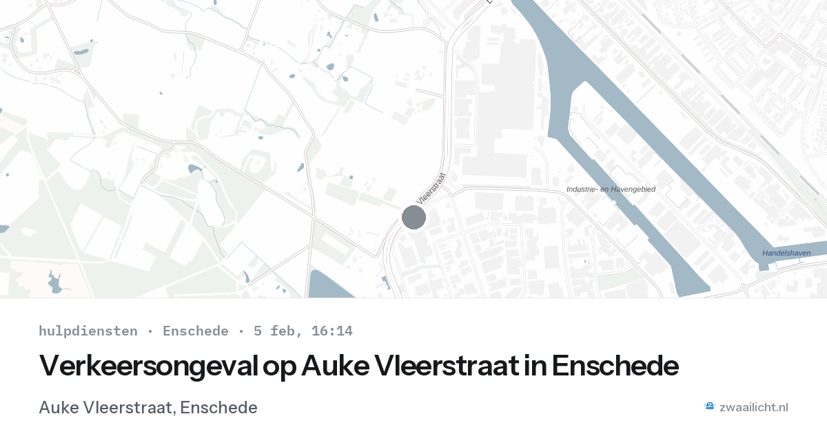 Verkeersongeval op Auke Vleerstraat in Enschede — 5 feb 2026