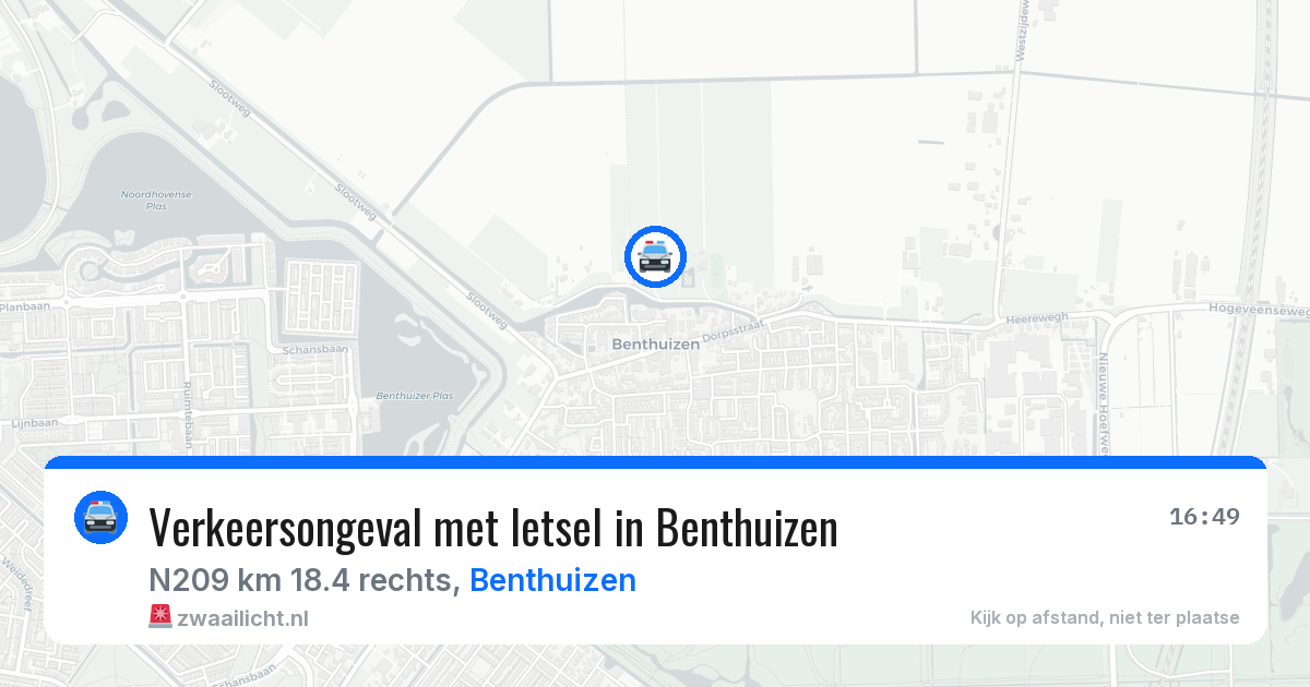 Verkeersongeval met letsel in Benthuizen — 28 apr 2026