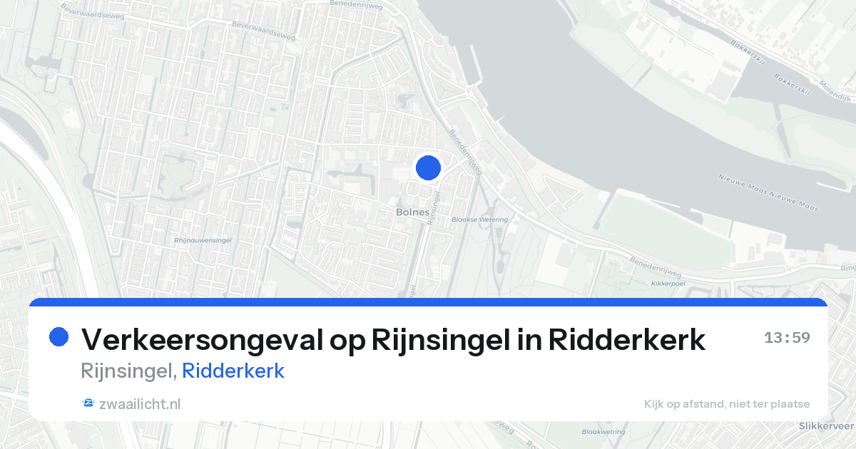 Verkeersongeval op Rijnsingel in Ridderkerk — 2 mrt 2026