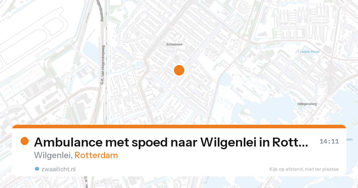 Ambulance met spoed naar Wilgenlei in Rotterdam — 27 aug 2026