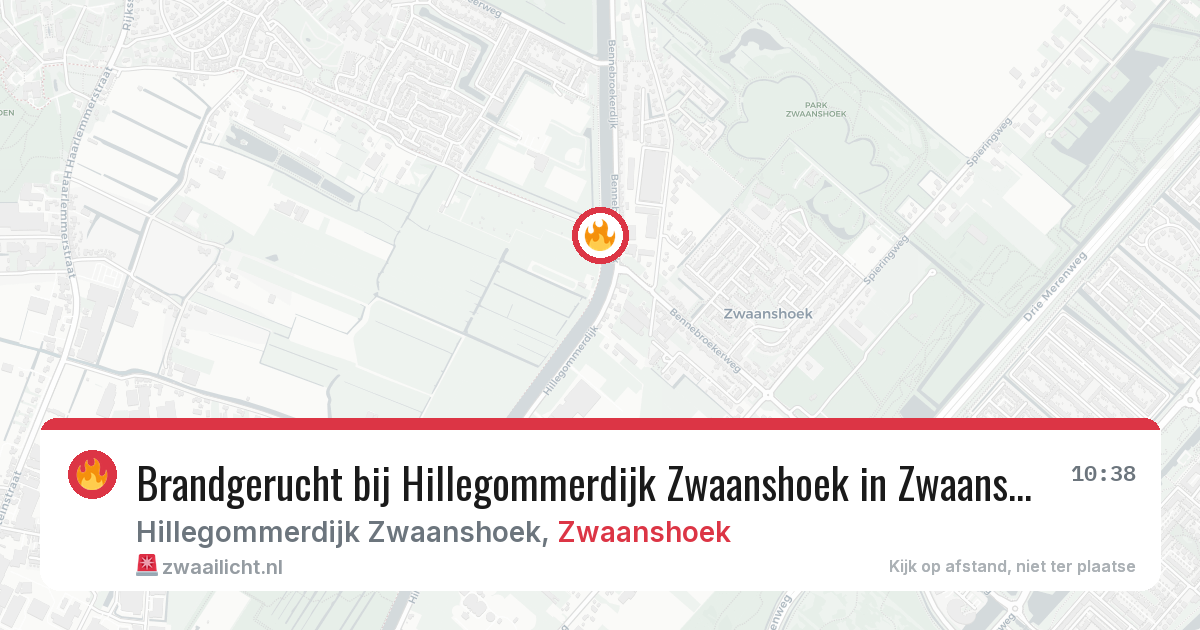 Brandgerucht bij Hillegommerdijk Zwaanshoek in Zwaanshoek — 17 jun 2026