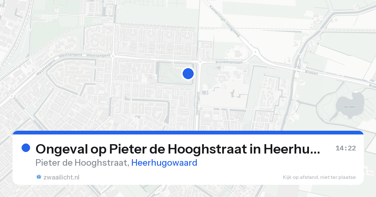 Ongeval op Pieter de Hooghstraat in Heerhugowaard — 24 aug 2026