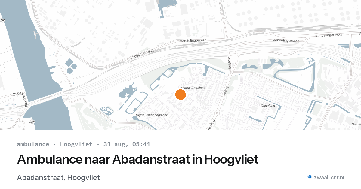 Ambulance naar Abadanstraat in Hoogvliet — 31 aug 2026