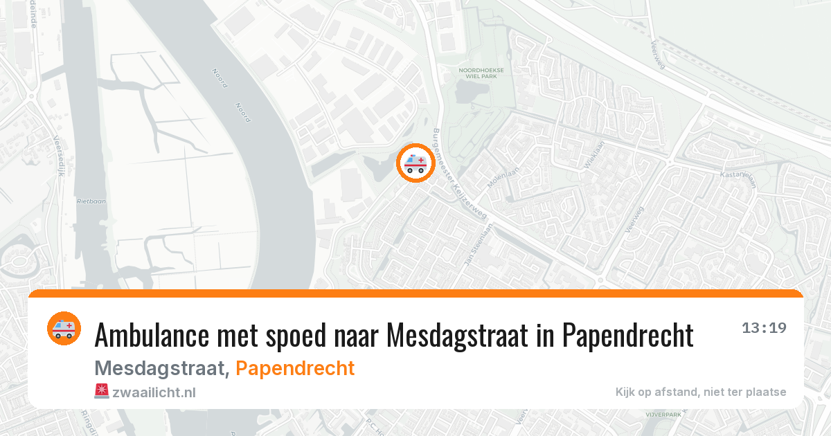 Ambulance met spoed naar Mesdagstraat in Papendrecht — 20 jul 2026
