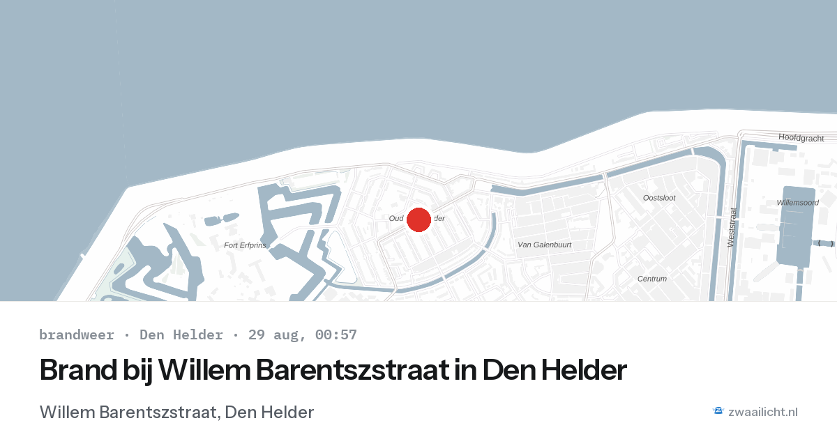 Brand bij Willem Barentszstraat in Den Helder — 28 aug 2026