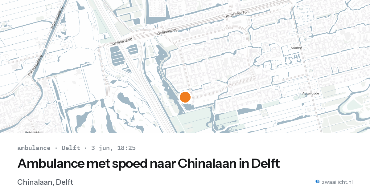 Ambulance met spoed naar Chinalaan in Delft — 3 jun 2026