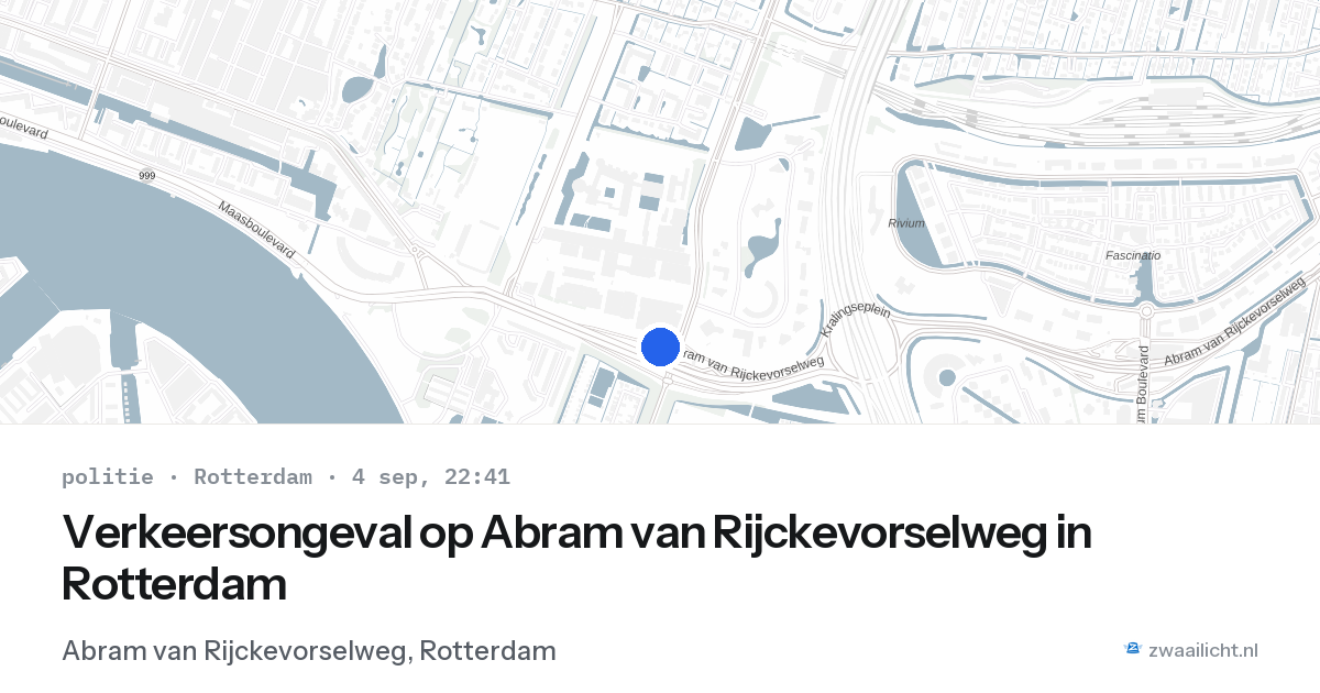 Verkeersongeval op Abram van Rijckevorselweg in Rotterdam — 4 sep 2026