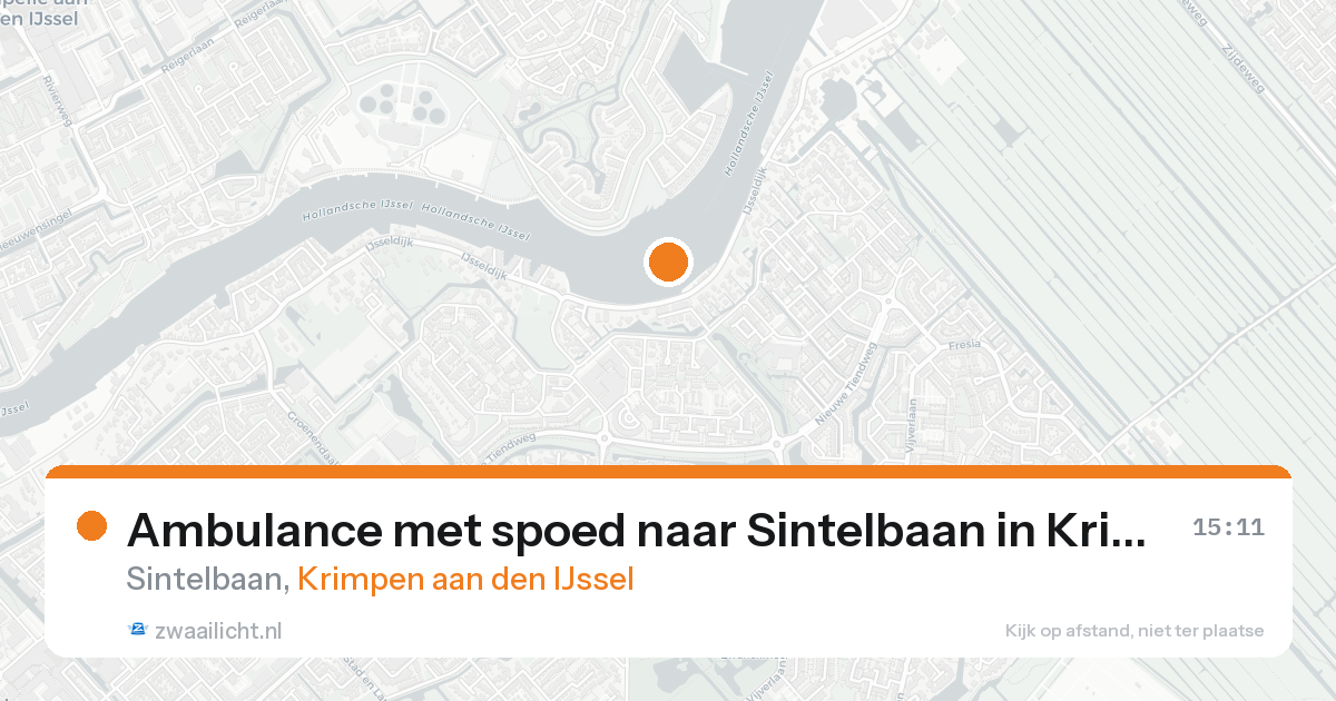Ambulance met spoed naar Sintelbaan in Krimpen aan den IJssel — 20 aug 2026
