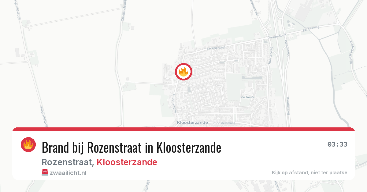 Brand bij Rozenstraat in Kloosterzande — 17 jun 2026