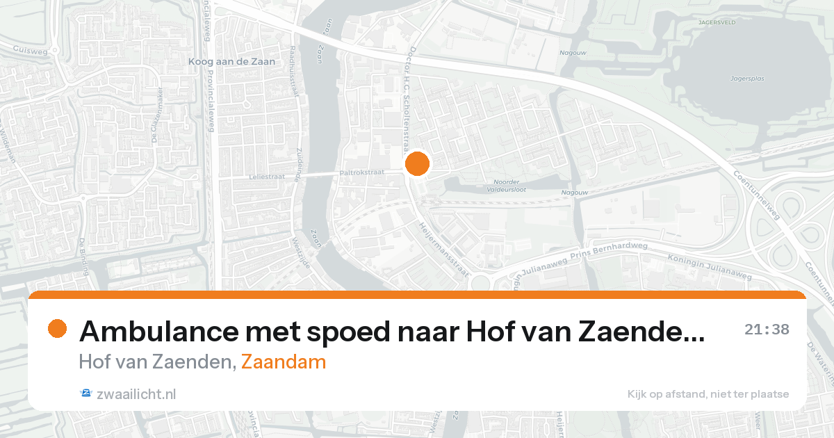 Ambulance met spoed naar Hof van Zaenden in Zaandam — 7 jun 2026