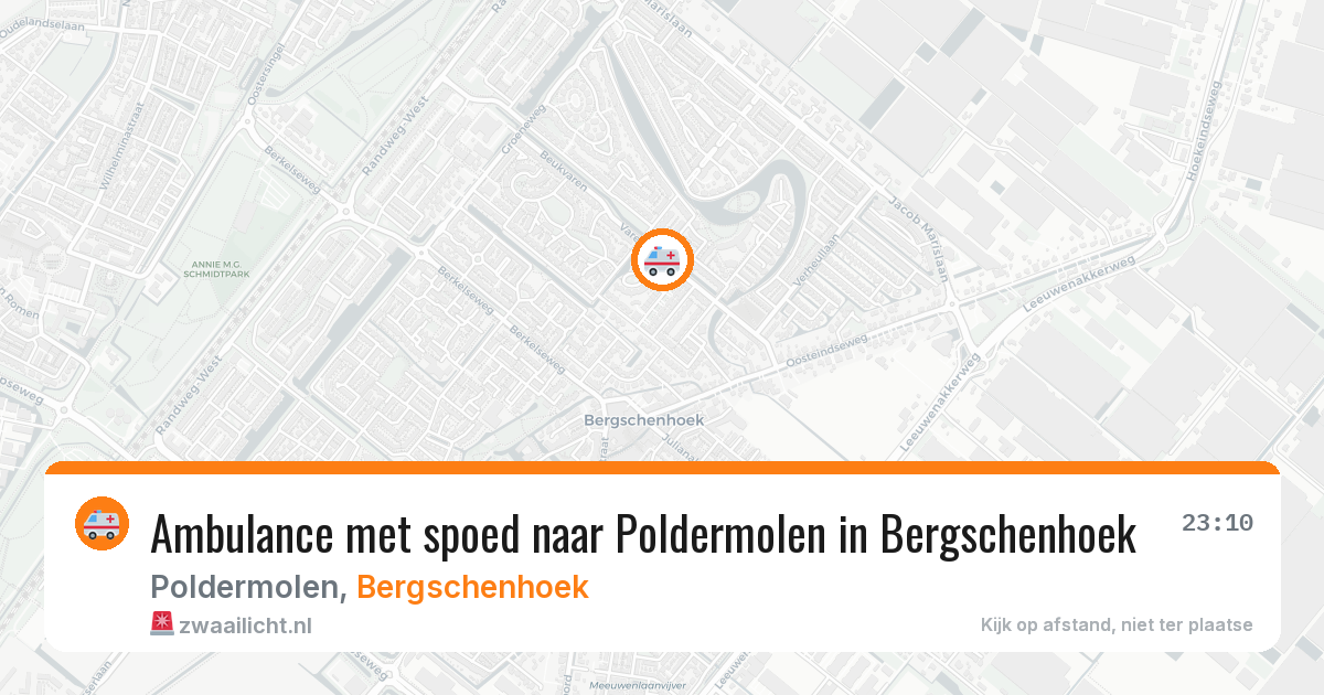 Ambulance met spoed naar Poldermolen in Bergschenhoek — 29 mei 2026