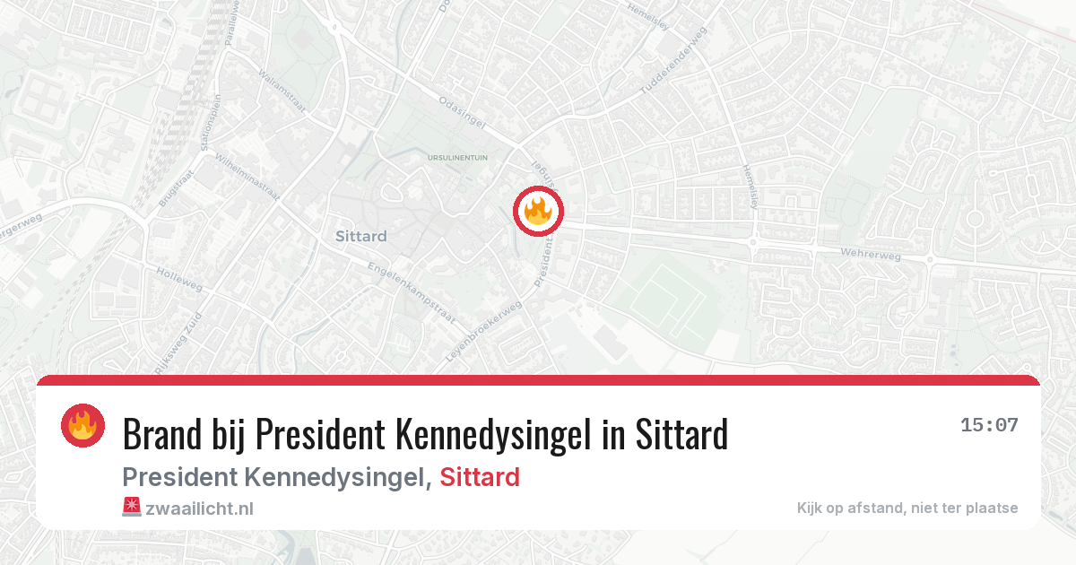 Brand bij President Kennedysingel in Sittard — 12 jul 2026