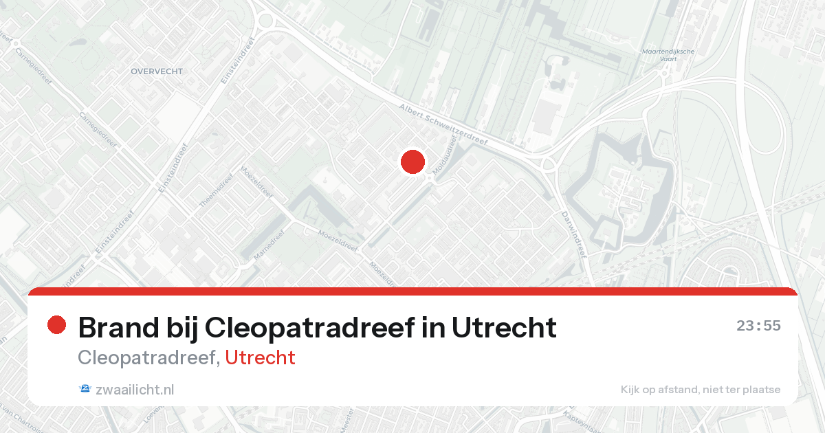 Brand bij Cleopatradreef in Utrecht — 16 aug 2026