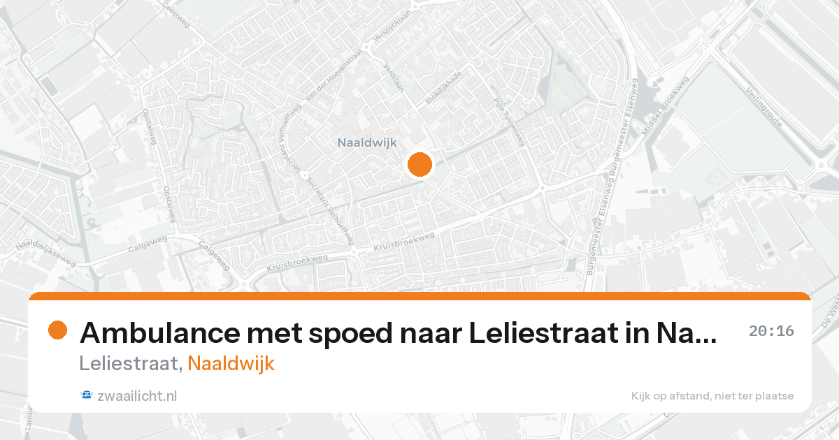 Ambulance met spoed naar Leliestraat in Naaldwijk — 21 aug 2026