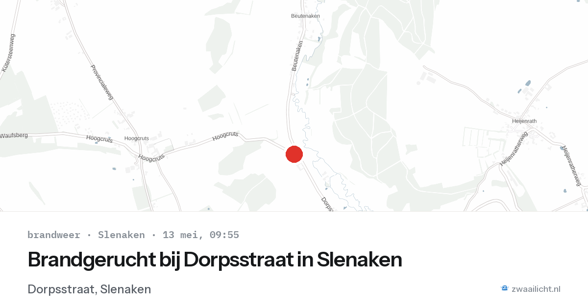 Brandgerucht bij Dorpsstraat in Slenaken — 13 mei 2026