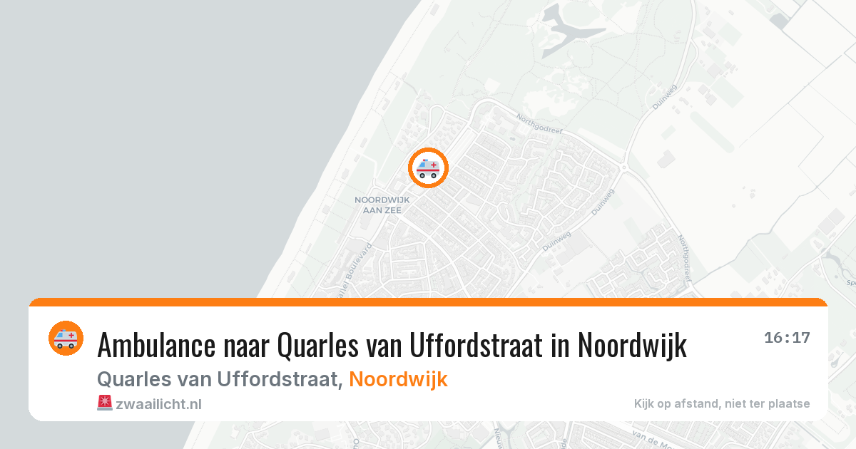 Ambulance naar Quarles van Uffordstraat in Noordwijk — 8 aug 2026