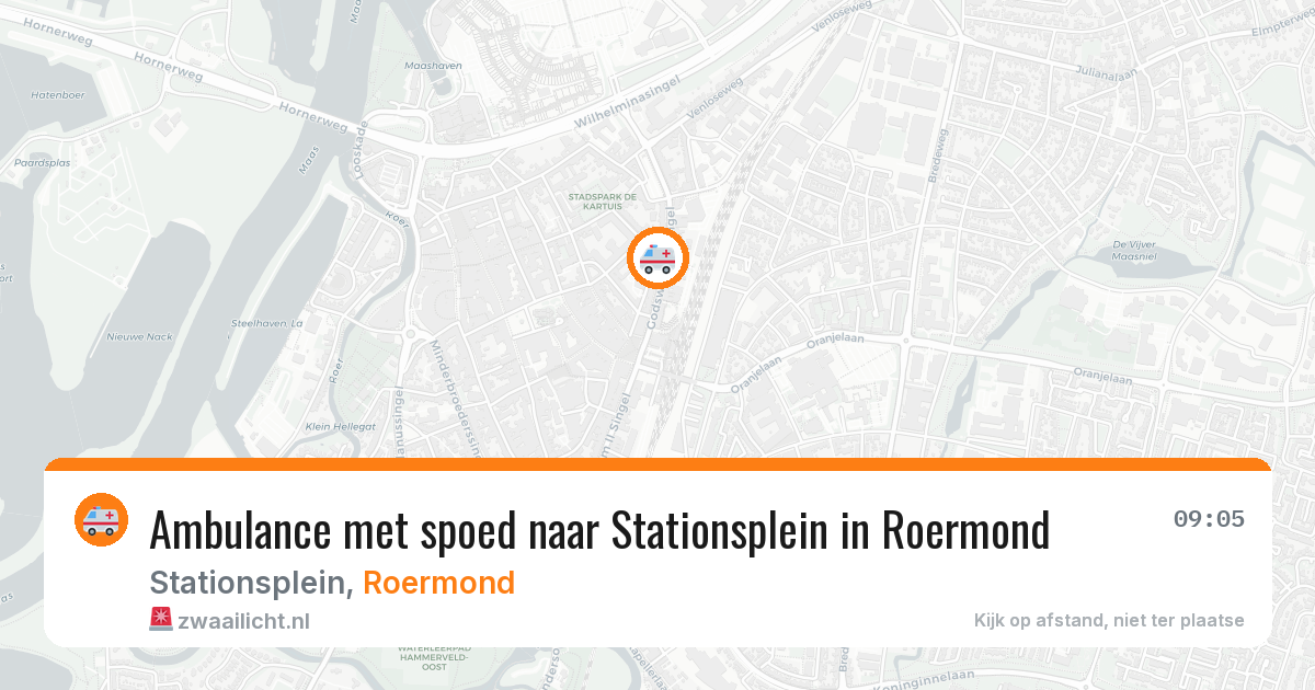 Ambulance met spoed naar Stationsplein in Roermond — 14 apr 2026