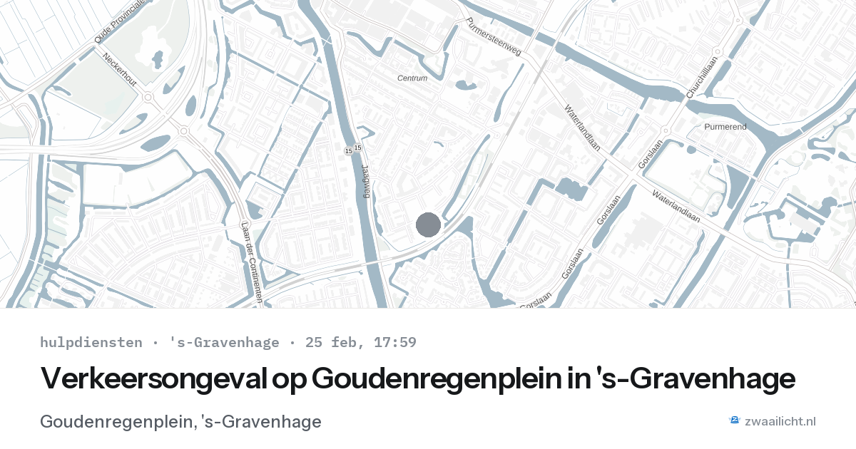 Verkeersongeval op Goudenregenplein in 's-Gravenhage — 25 feb 2026