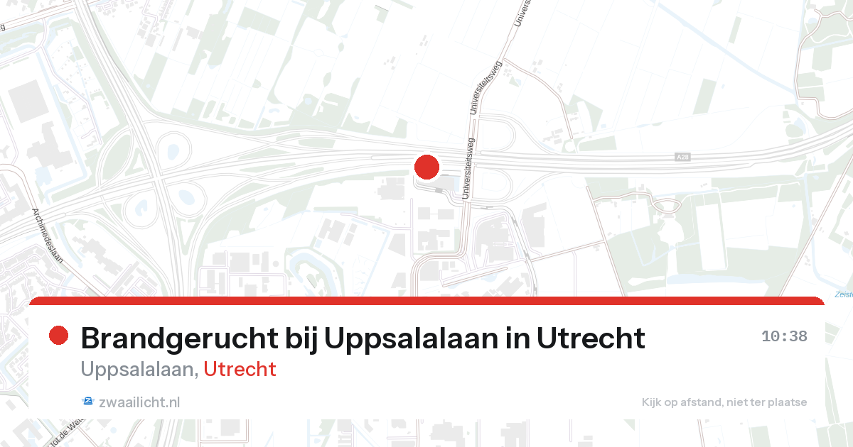 Brandgerucht bij Uppsalalaan in Utrecht — 28 aug 2026