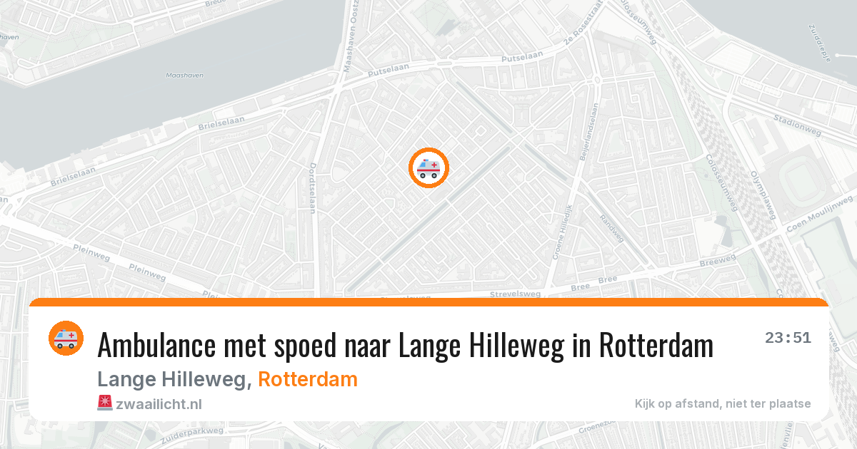 Ambulance met spoed naar Lange Hilleweg in Rotterdam — 14 aug 2026