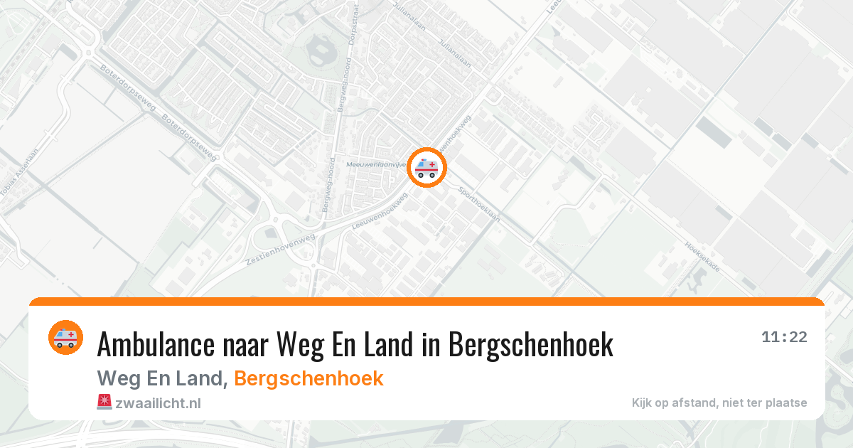 Ambulance naar Weg En Land in Bergschenhoek — 25 jun 2026