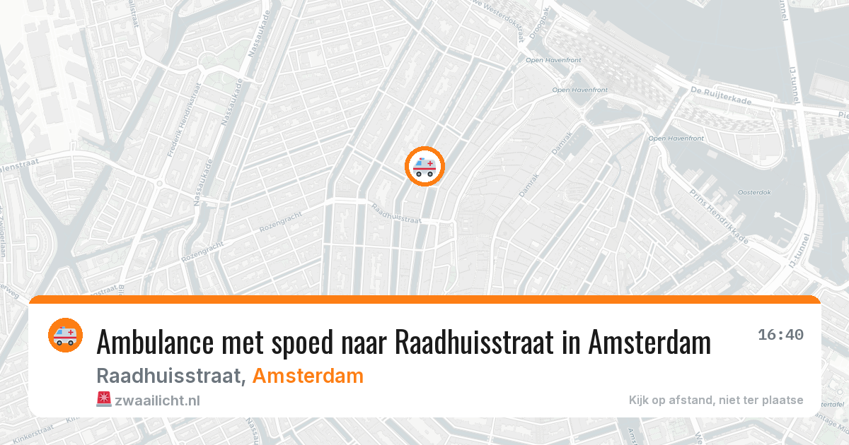 Ambulance met spoed naar Raadhuisstraat in Amsterdam — 2 aug 2026