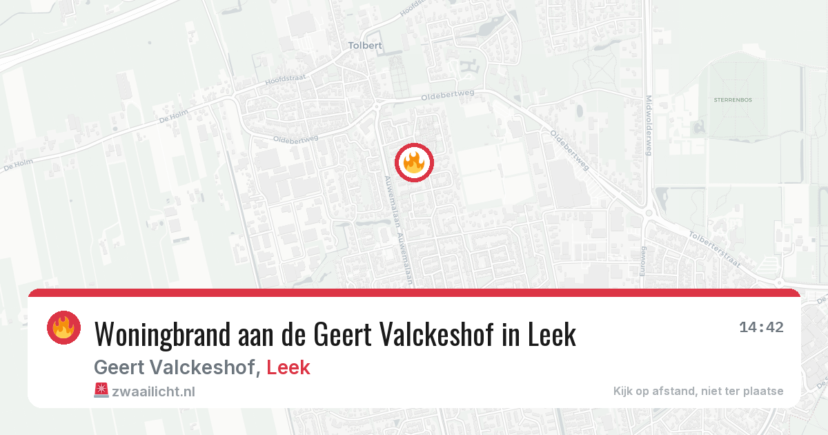 Woningbrand aan de Geert Valckeshof in Leek — 1 mei 2026