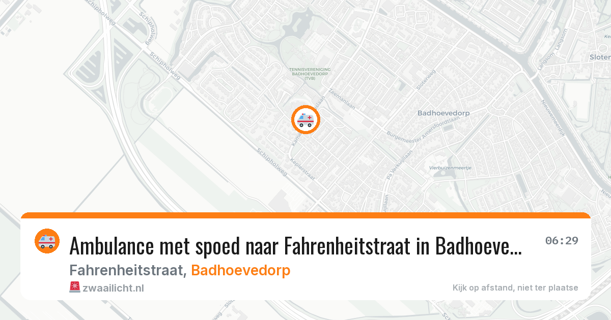 Ambulance met spoed naar Fahrenheitstraat in Badhoevedorp — 20 mrt 2026