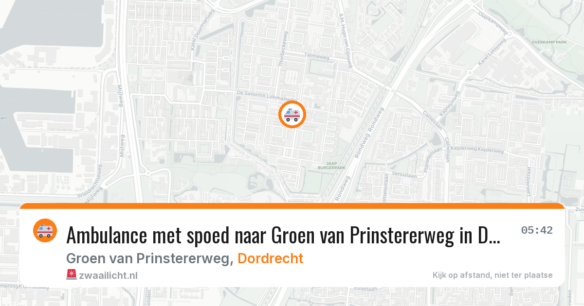 Ambulance met spoed naar Groen van Prinstererweg in Dordrecht — 6 jul 2026