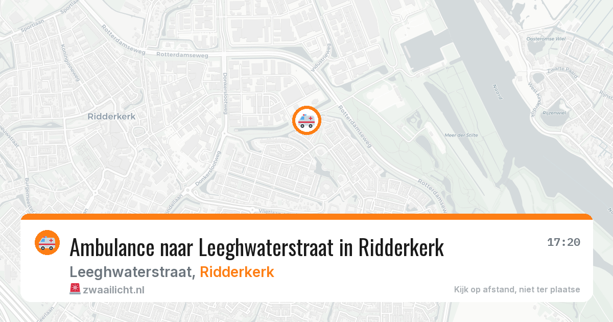Ambulance naar Leeghwaterstraat in Ridderkerk — 16 mei 2026