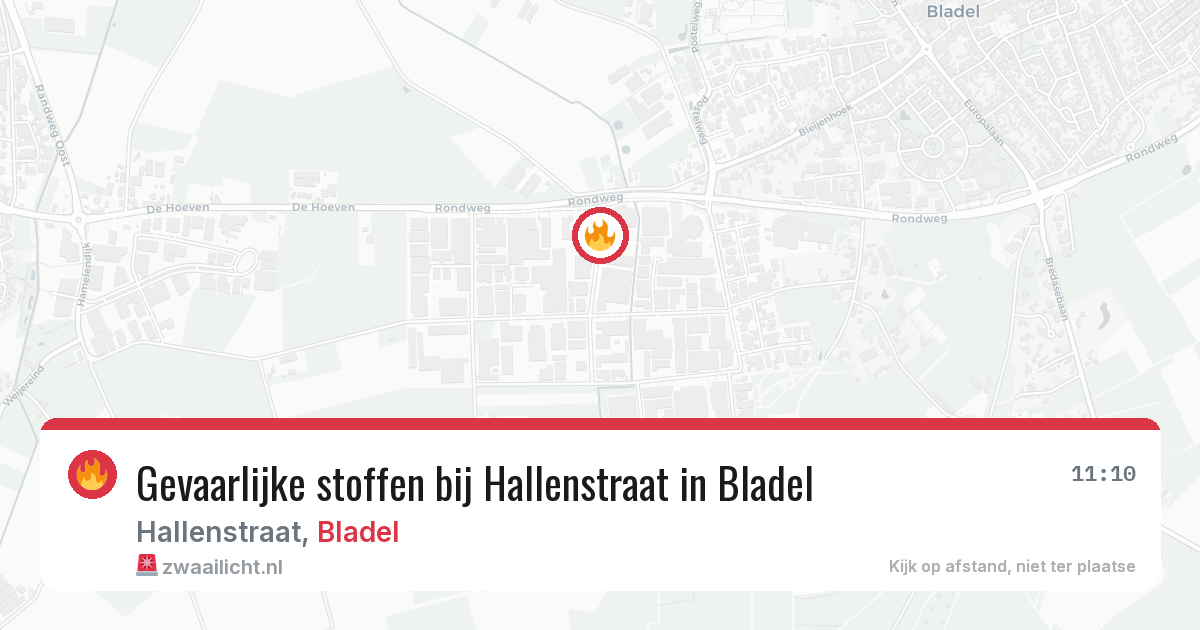 Gevaarlijke stoffen bij Hallenstraat in Bladel — 26 jun 2026