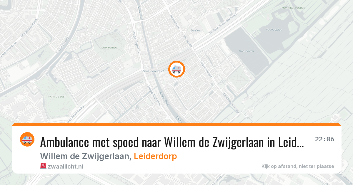 Ambulance met spoed naar Willem de Zwijgerlaan in Leiderdorp — 27 jun 2026