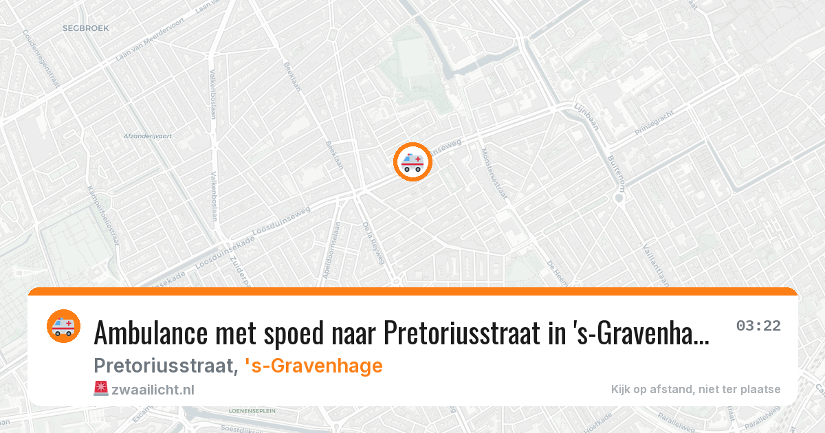 Ambulance met spoed naar Pretoriusstraat in 's-Gravenhage — 22 jul 2026