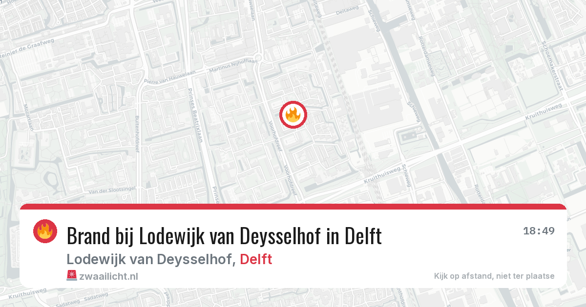 Brand bij Lodewijk van Deysselhof in Delft — 30 mei 2026