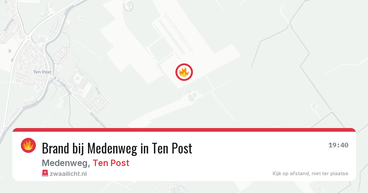 Brand bij Medenweg in Ten Post — 26 jun 2026
