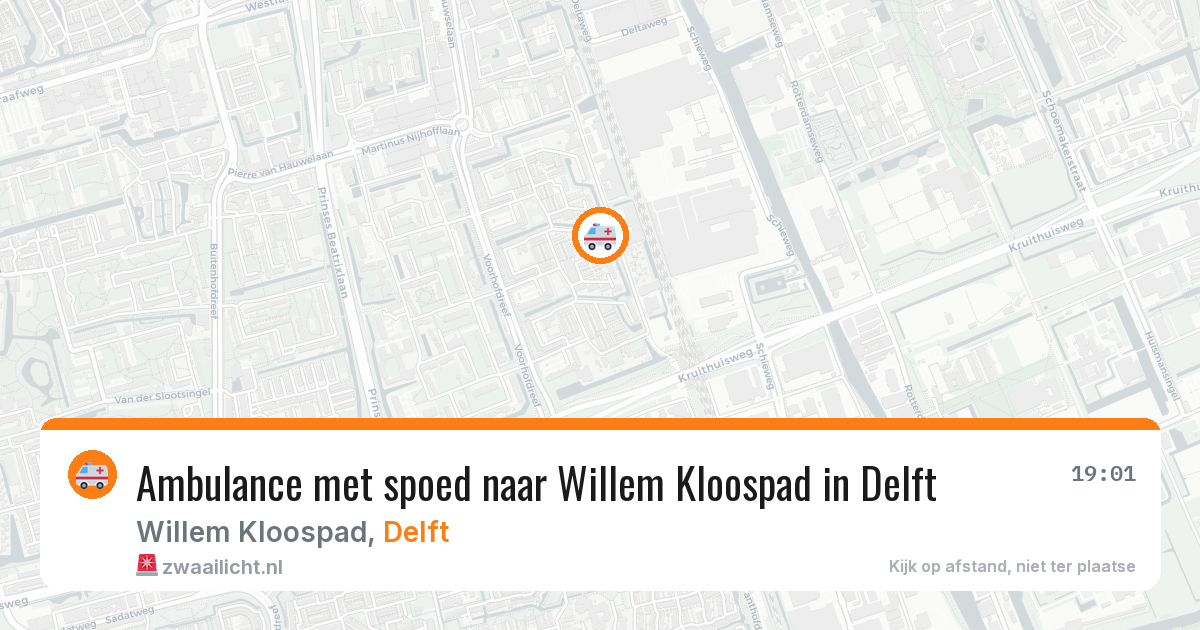 Ambulance met spoed naar Willem Kloospad in Delft — 6 aug 2026