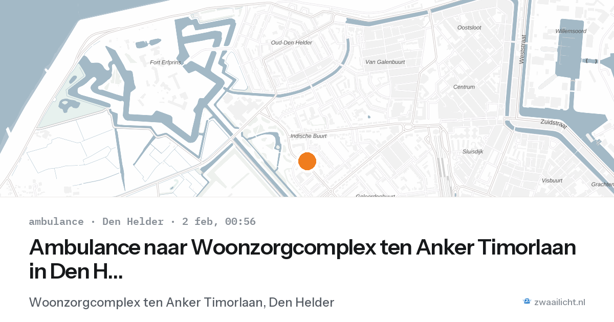 Ambulance naar Woonzorgcomplex ten Anker Timorlaan in Den Helder — 1 feb 2026