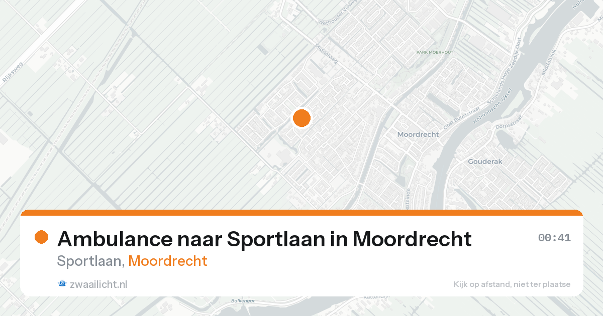 Ambulance naar Sportlaan in Moordrecht — 16 aug 2026