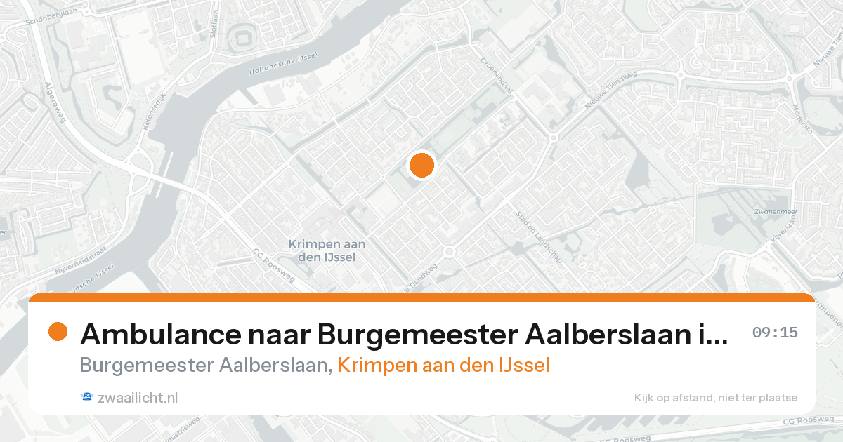 Ambulance naar Burgemeester Aalberslaan in Krimpen aan den IJssel — 24 aug 2026