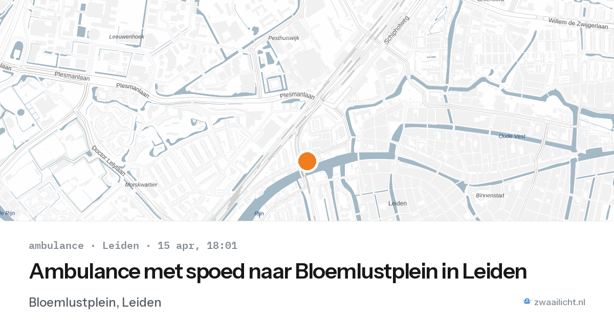 Ambulance met spoed naar Bloemlustplein in Leiden — 15 apr 2026