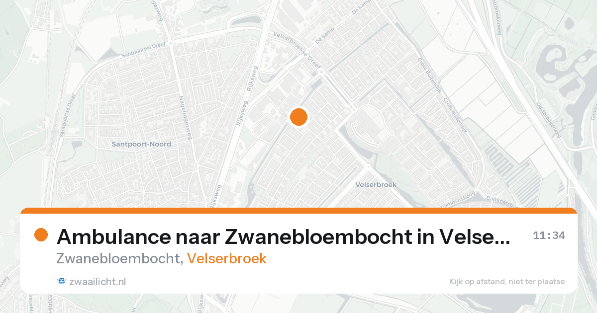 Ambulance naar Zwanebloembocht in Velserbroek — 15 aug 2026