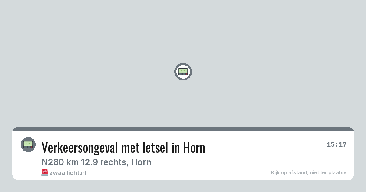 Verkeersongeval met letsel in Horn — 7 jul 2026