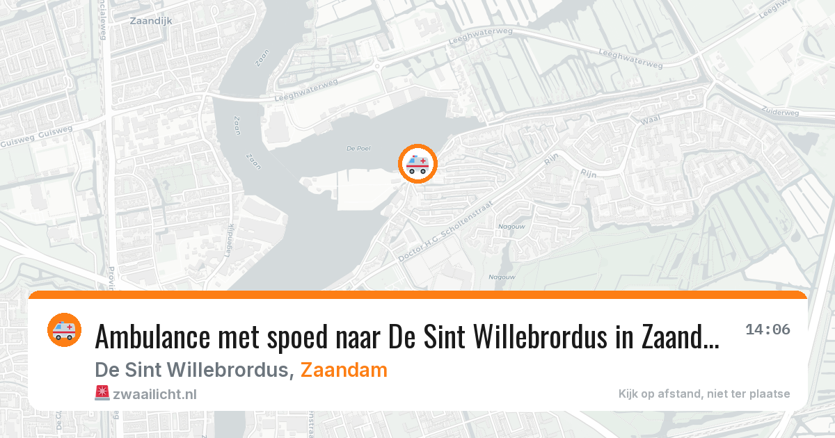Ambulance met spoed naar De Sint Willebrordus in Zaandam — 7 jul 2026